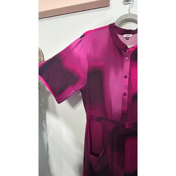 The Kit. Cobie Shirtdress Love Haze Lightweight Crepe Button Down Pink Sz 10 Md - Picture 9 of 10